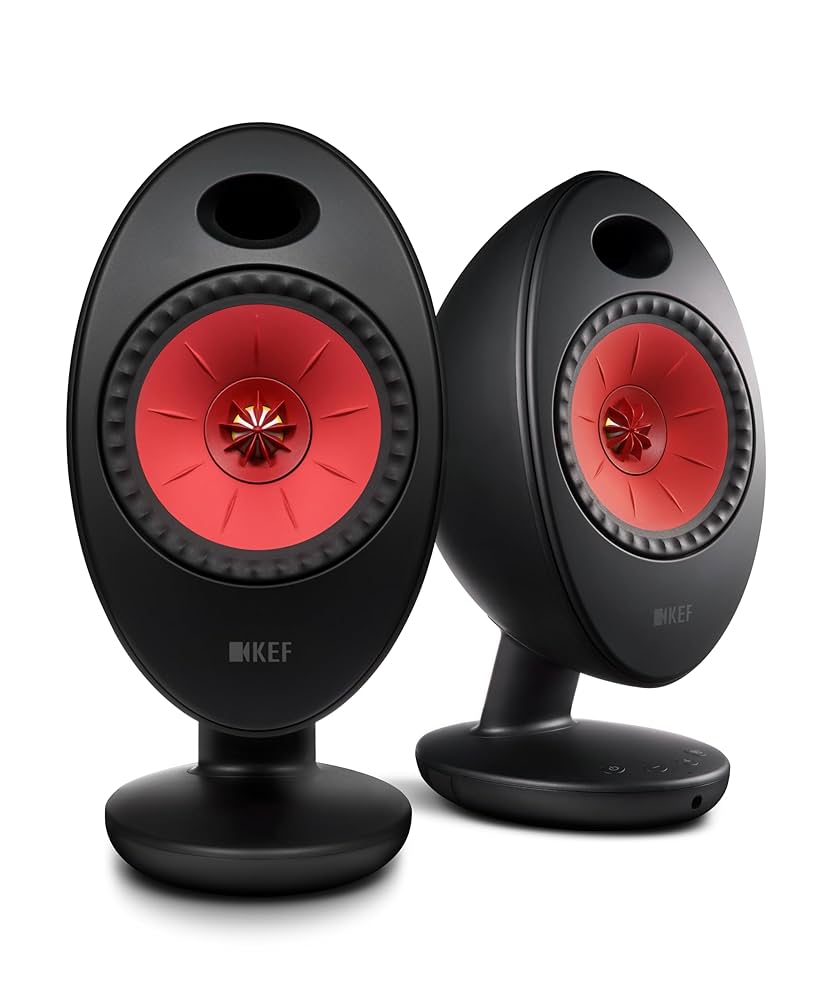 KEF Egg Duo Wireless HiFi Desktop Speakers (Pair, Black